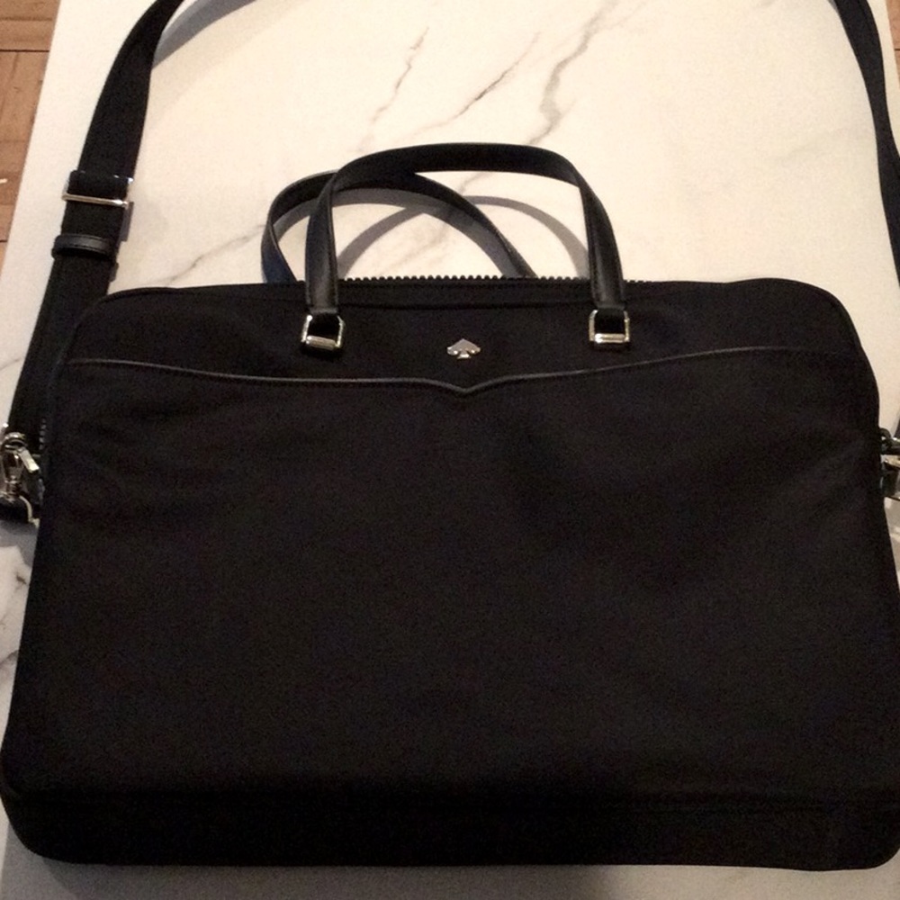 Kate Spade black nylon lap top bag.